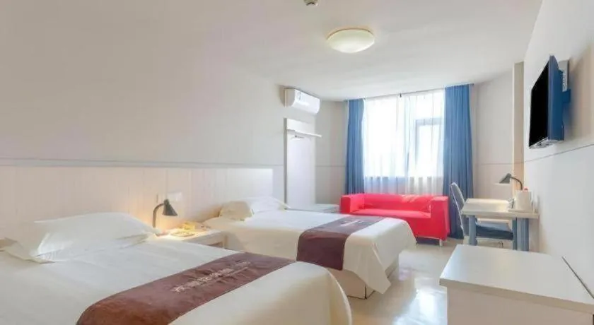 Bed in Jinjiang Inn Zhuhai Xiangzhou Qinglv Middle Road Theater