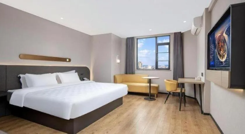 Bed in Jinjiang Inn Zhuhai Xiangzhou Qinglv Middle Road Theater