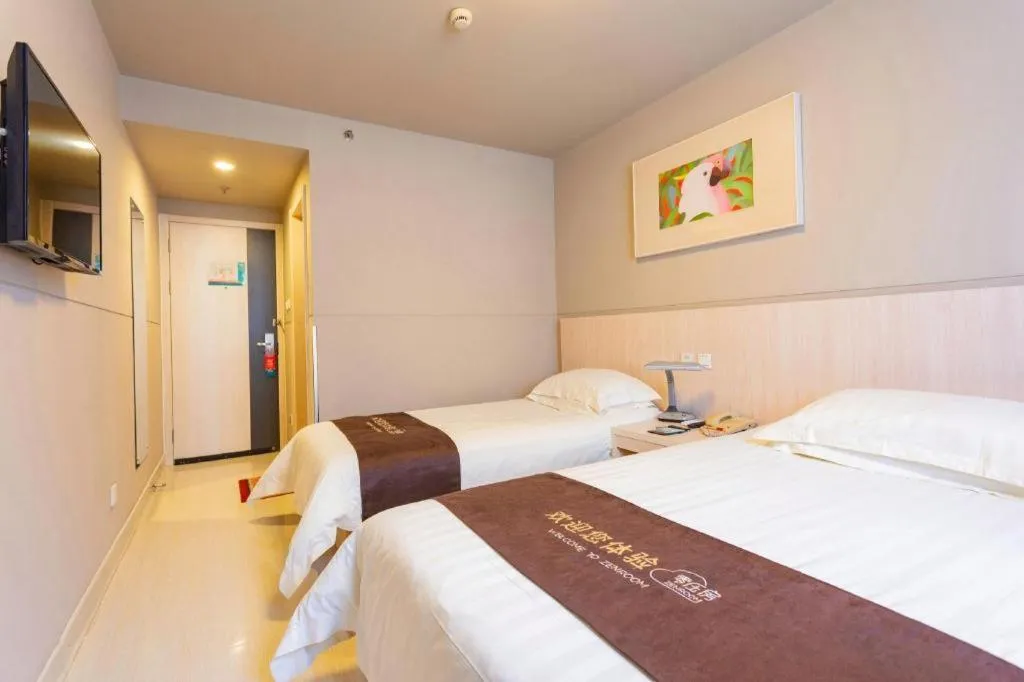 Bed in Jinjiang Inn Wuhan Wansongyuan Food Street Qushui Building