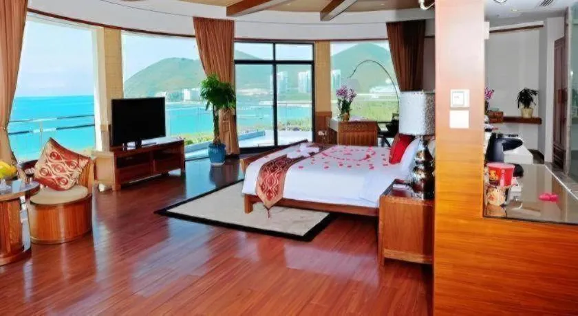 Bed in Sanya Luyi Sea View Hotel