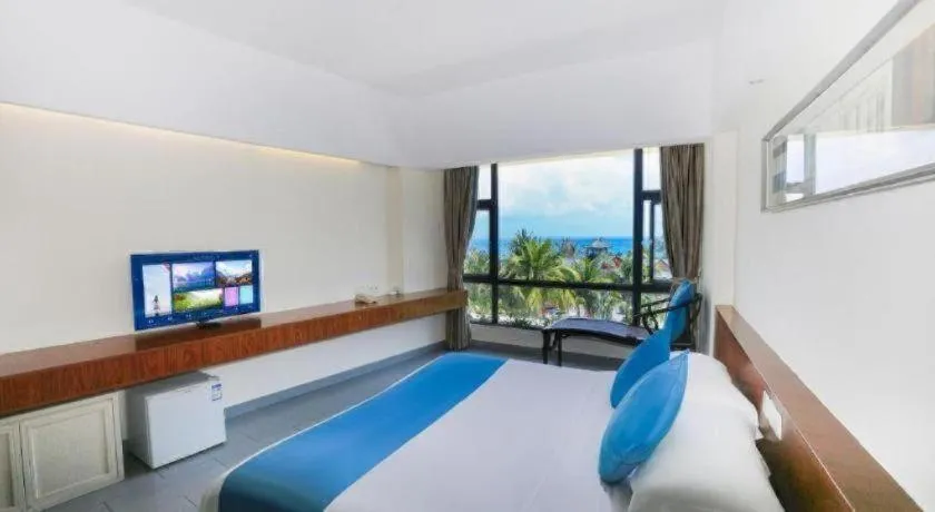 Bed in Sanya Luyi Sea View Hotel