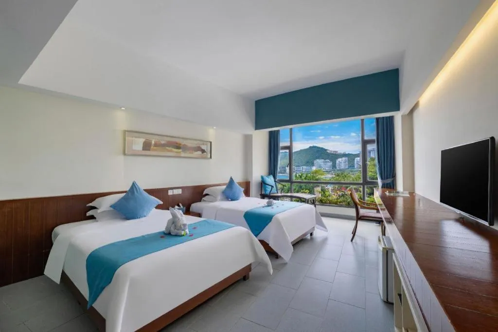 Bed in Sanya Luyi Sea View Hotel