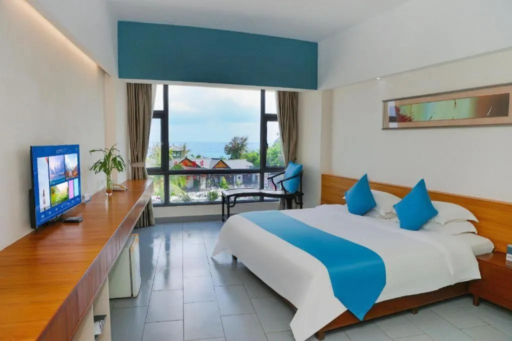 Bed in Sanya Luyi Sea View Hotel
