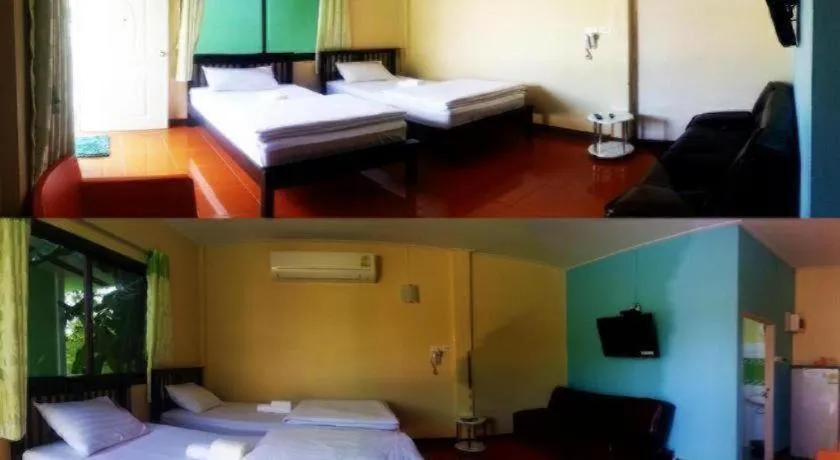 Bed in BanRai ChernMa Resort