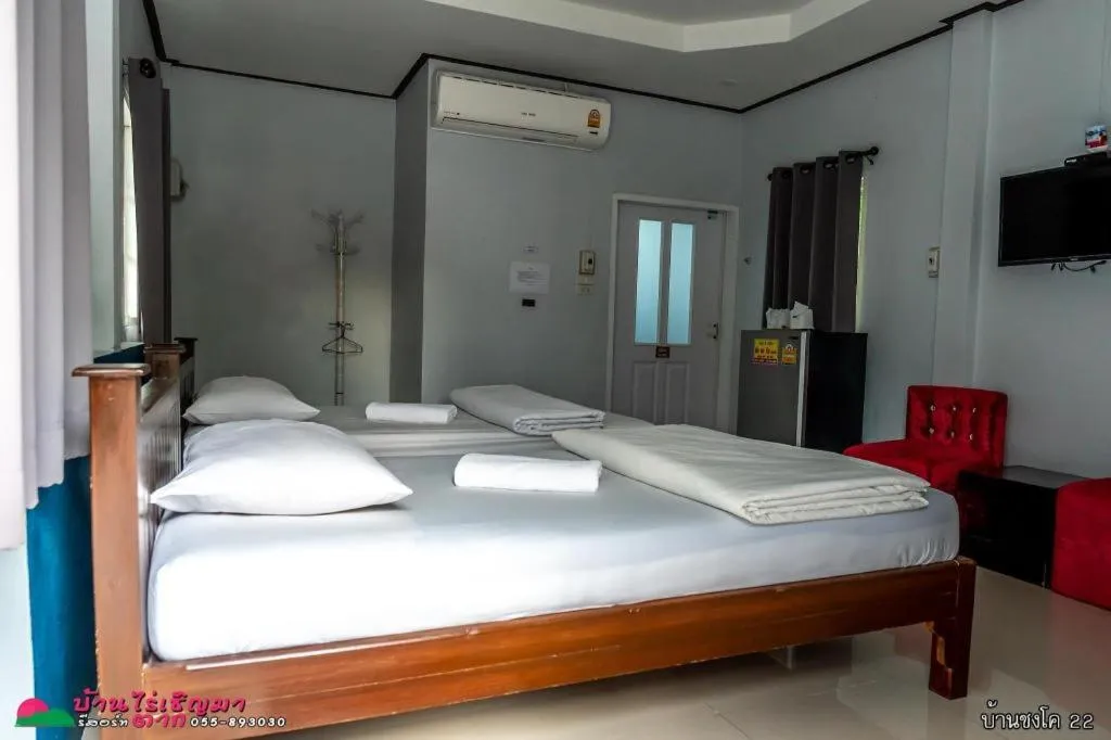 Bed in BanRai ChernMa Resort