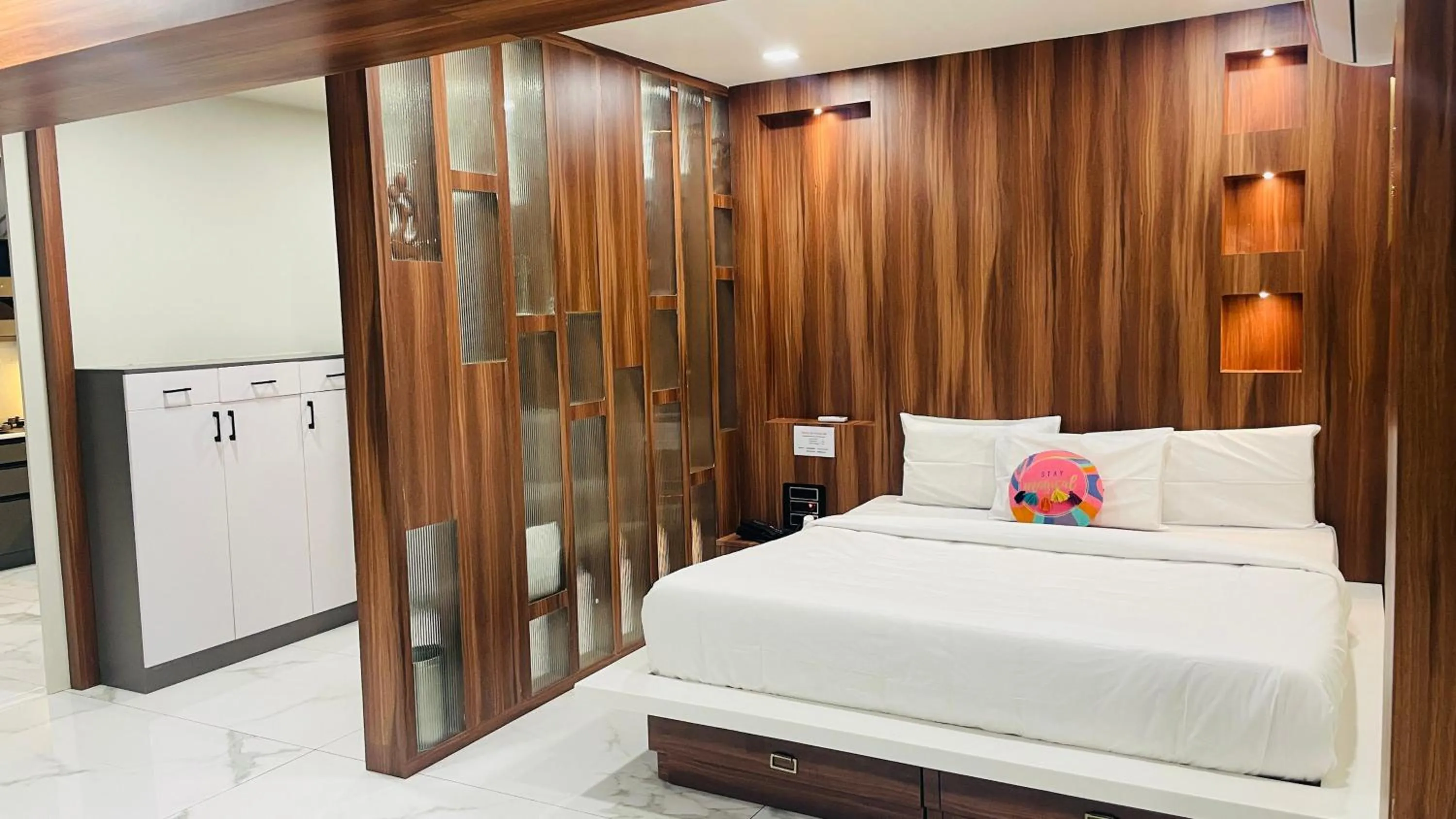 Bed in Hotel Sai Palace Inn