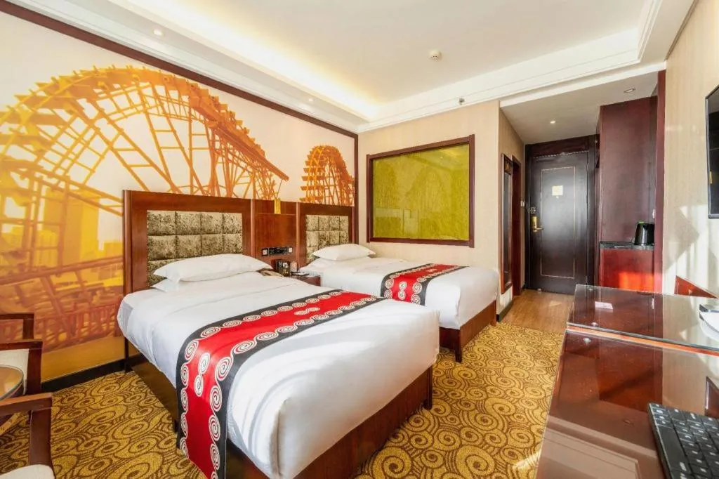 Bed in Lanzhou Hualian Hotel