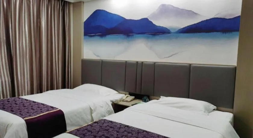 Bed in GreenTree Inn Puyang Ruifengyuan Business Hotel
