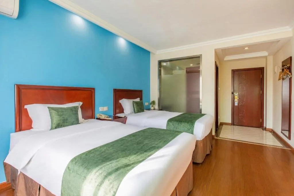 Bed in GreenTree Inn Beijing East Yizhuang District Second Kechuang Street Express Hotel