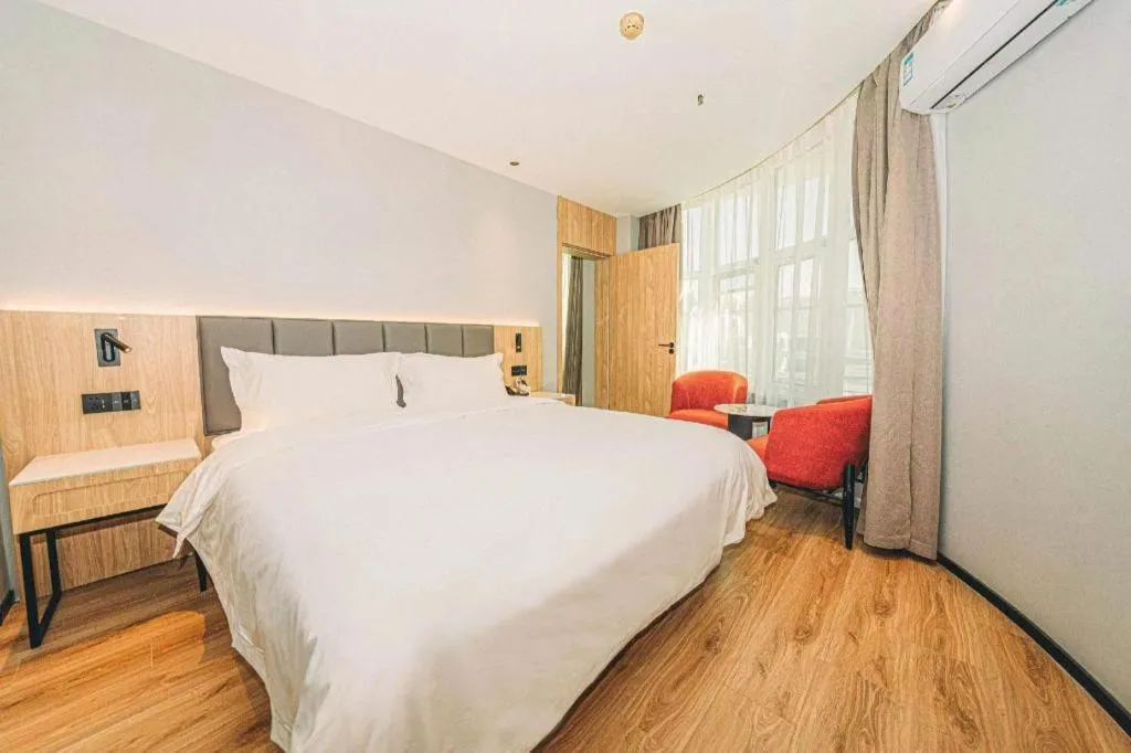 Bed in GreenTree Inn Beijing Capital Airport New International Exhibition Center Express Hotel