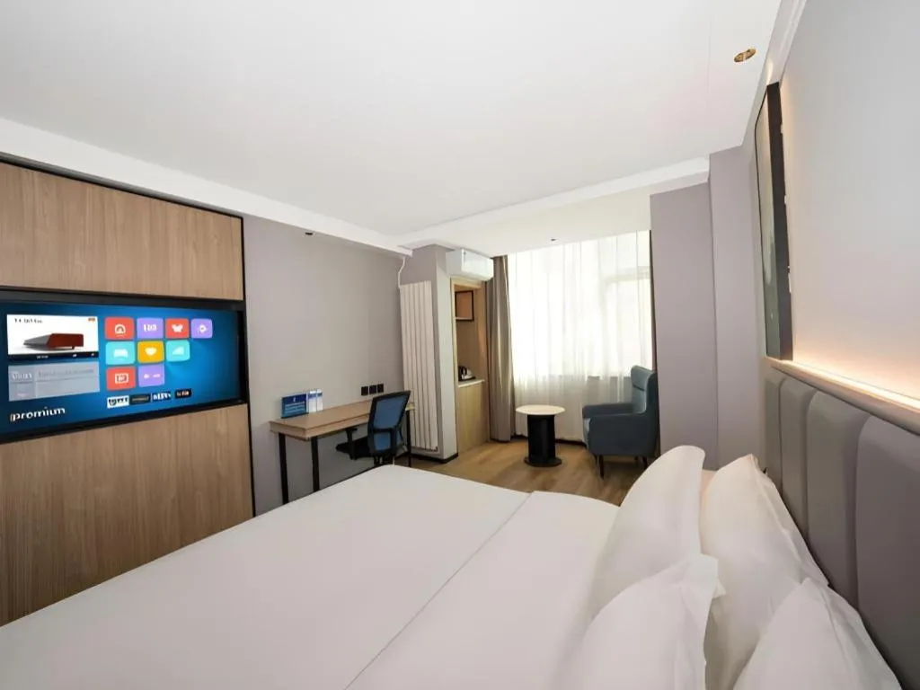 Bed in GreenTree Inn Beijing Capital Airport New International Exhibition Center Express Hotel