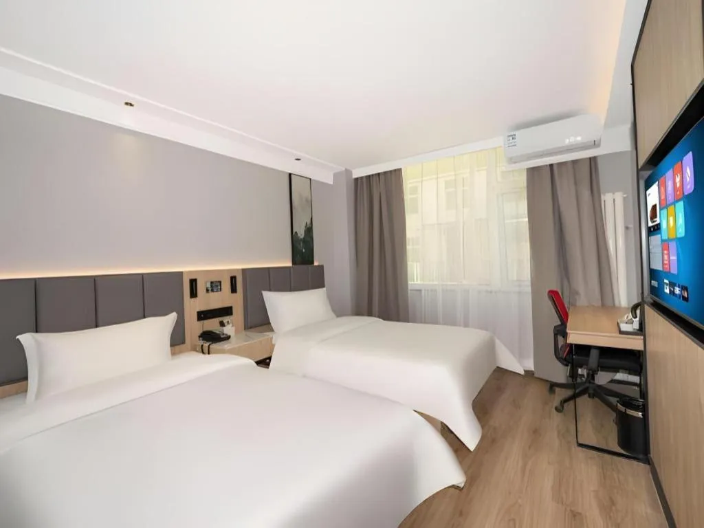 Bed in GreenTree Inn Beijing Capital Airport New International Exhibition Center Express Hotel