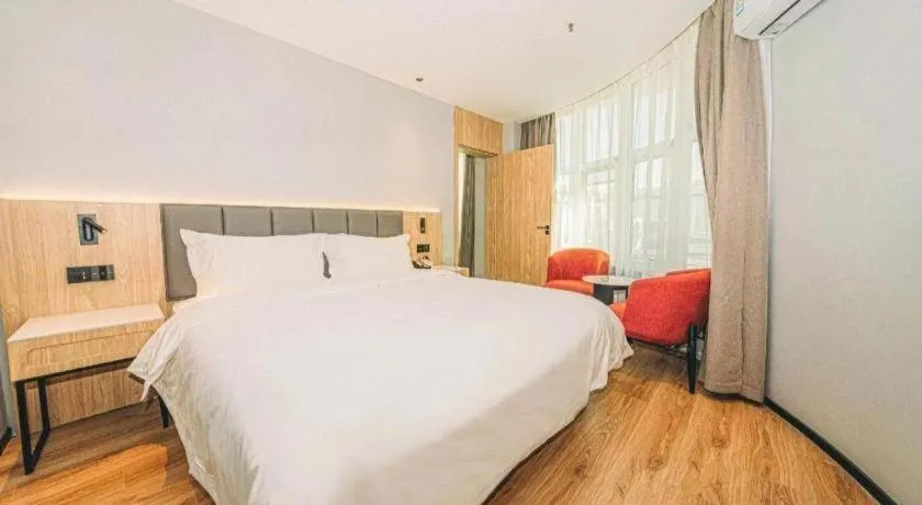 Bed in GreenTree Inn Beijing Capital Airport New International Exhibition Center Express Hotel