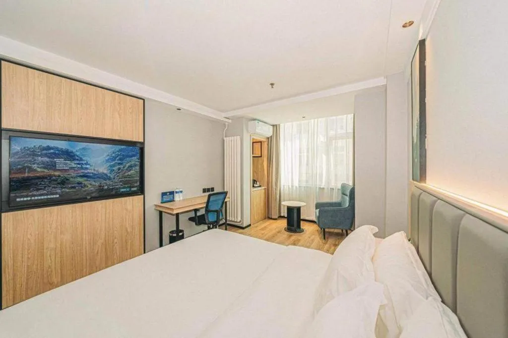 Bed in GreenTree Inn Beijing Capital Airport New International Exhibition Center Express Hotel