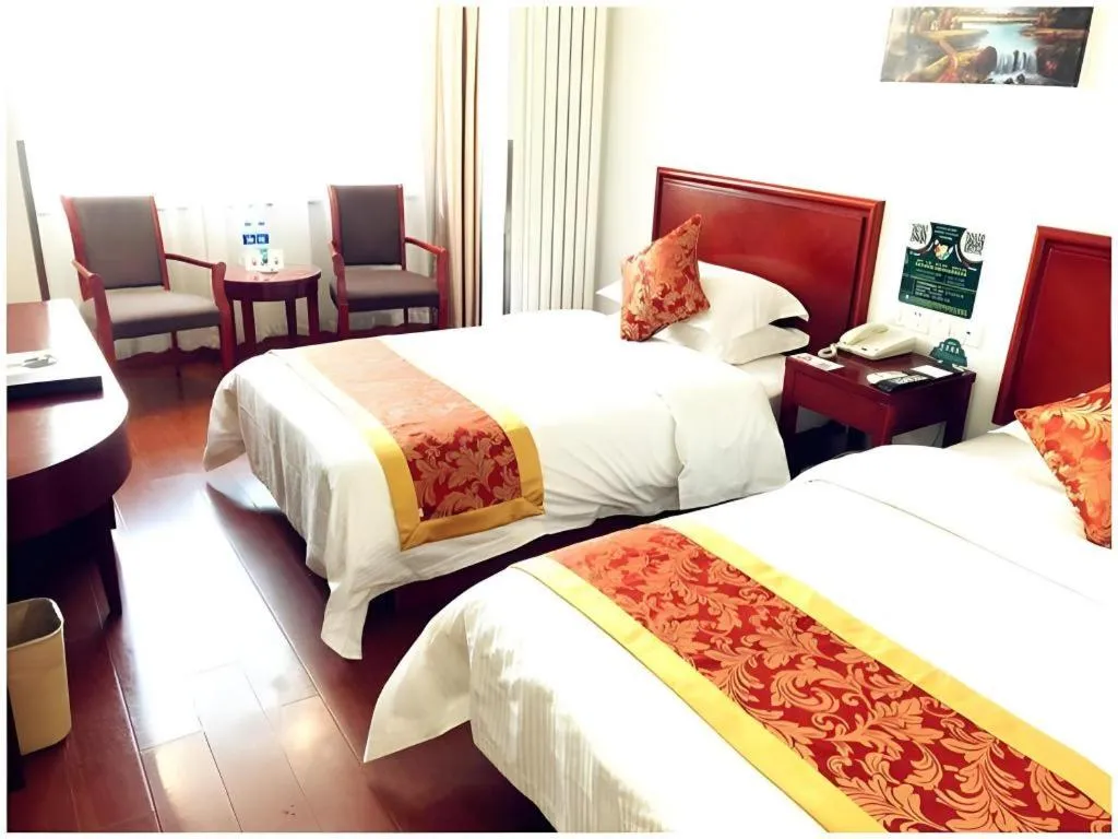 Bed in GreenTree Inn Beijing Capital Airport New International Exhibition Center Express Hotel