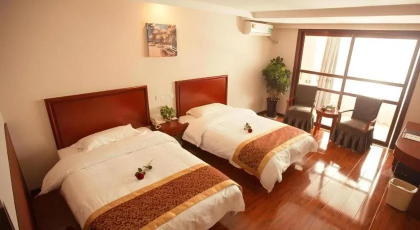 Bed in GreenTree Inn Lianyungang Guanyun Bus Station Zhenxing Garden Express Hotel
