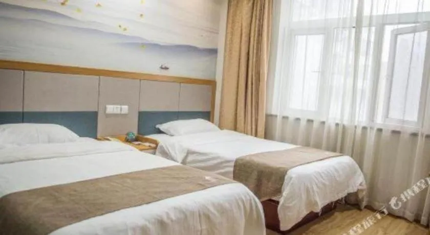 Bed in GreenTree Inn Zhejiang Ningbo Exhibition and Convention Center Bus East Station Express Hotel