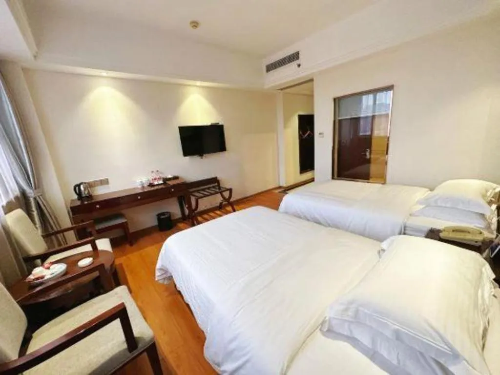 Bed in GreenTree Inn GuangDong JieYang Bus Terminal Station RongHua Avenue Business Hotel