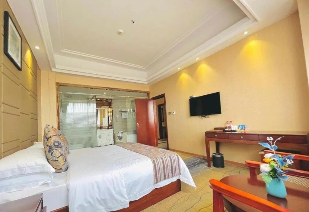 Bed in GreenTree Inn GuangDong JieYang Bus Terminal Station RongHua Avenue Business Hotel