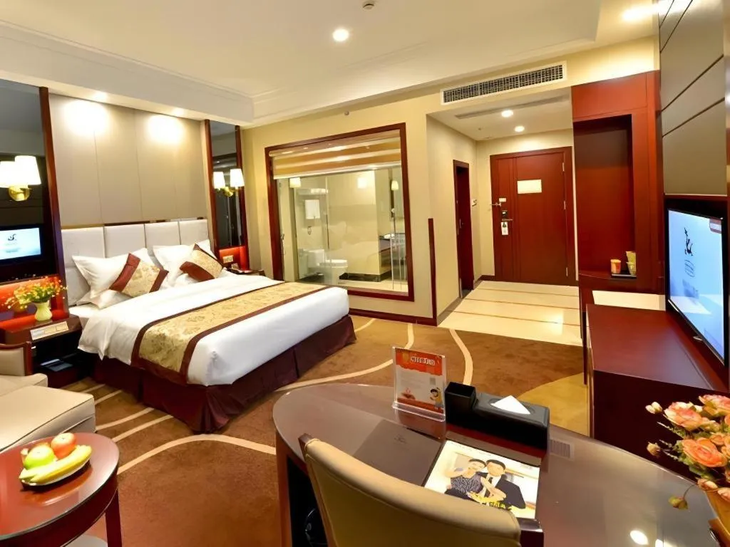 Bed in GreenTree Eastern Zigong Huashang International City Huichuan Road Hotel