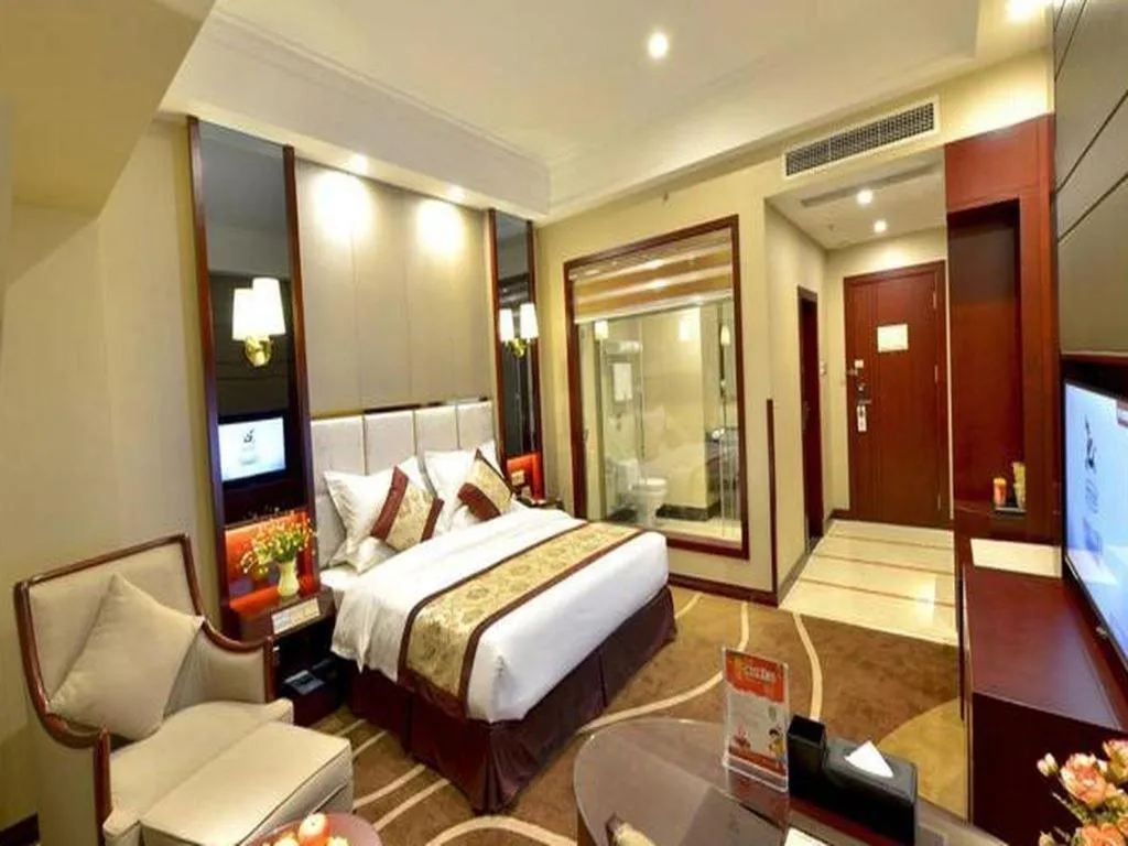 Bed in GreenTree Eastern Zigong Huashang International City Huichuan Road Hotel