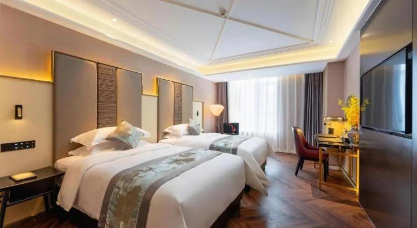 Bed in Metropolo Hotel Hefei Baohe Wandabao Park Metro Station