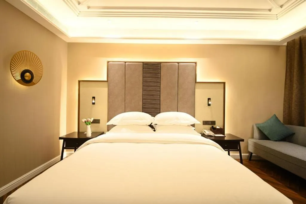Bed in Metropolo Hotel Hefei Baohe Wandabao Park Metro Station