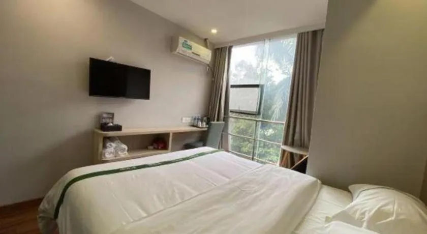 Bed in GreenTree Inn Shenzhen Guanggang Port Futian South Road Express Hotel