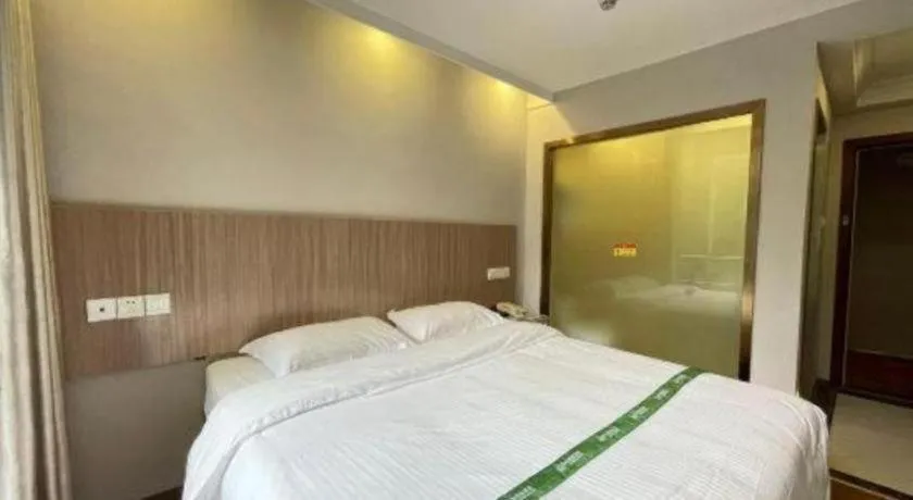 Bed in GreenTree Inn Shenzhen Guanggang Port Futian South Road Express Hotel