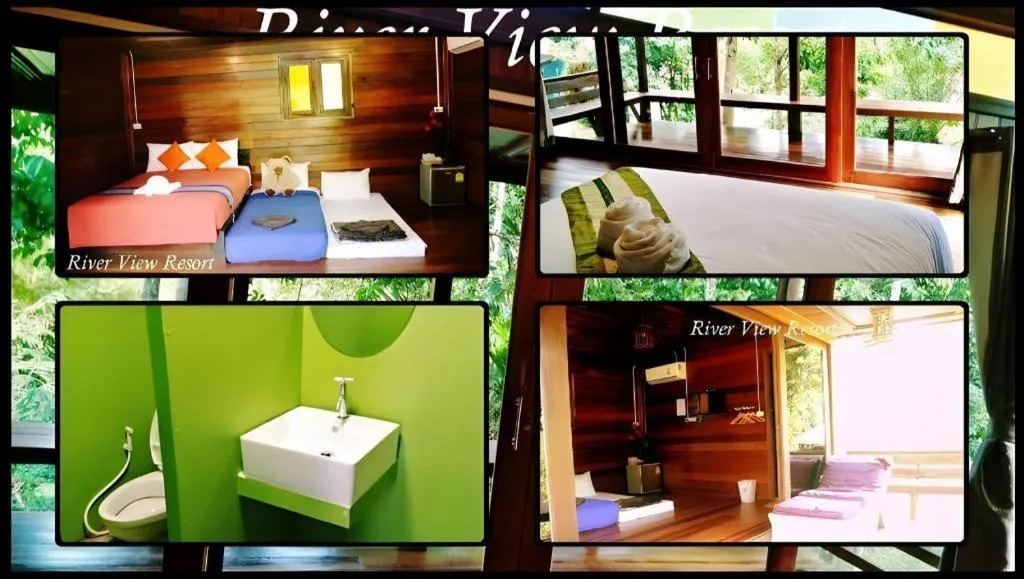 Bed in River View Resort At Chaewlan