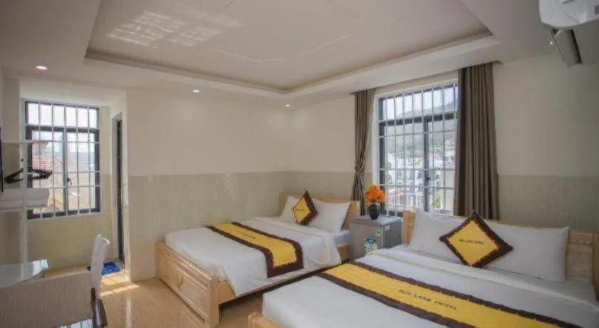 Bed in sun lake hotel