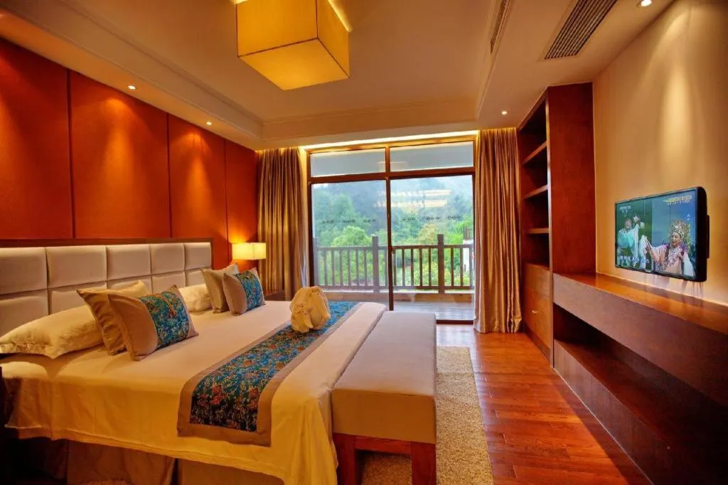 Bed in Wuxi Shanse Hotel