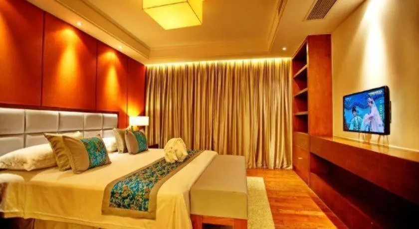 Bed in Wuxi Shanse Hotel