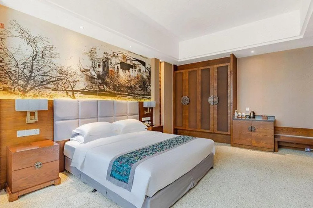 Bed in Wuxi Shanse Hotel