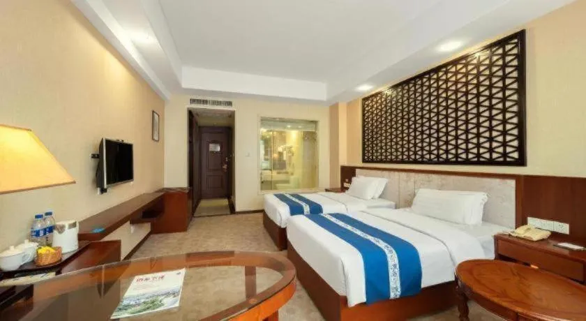 Bed in Longyan Capital International Hot Spring Resort