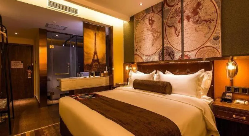 Bed in James Joyce Coffetel Xi'an Zhonglou Xiaonanmen Food Street