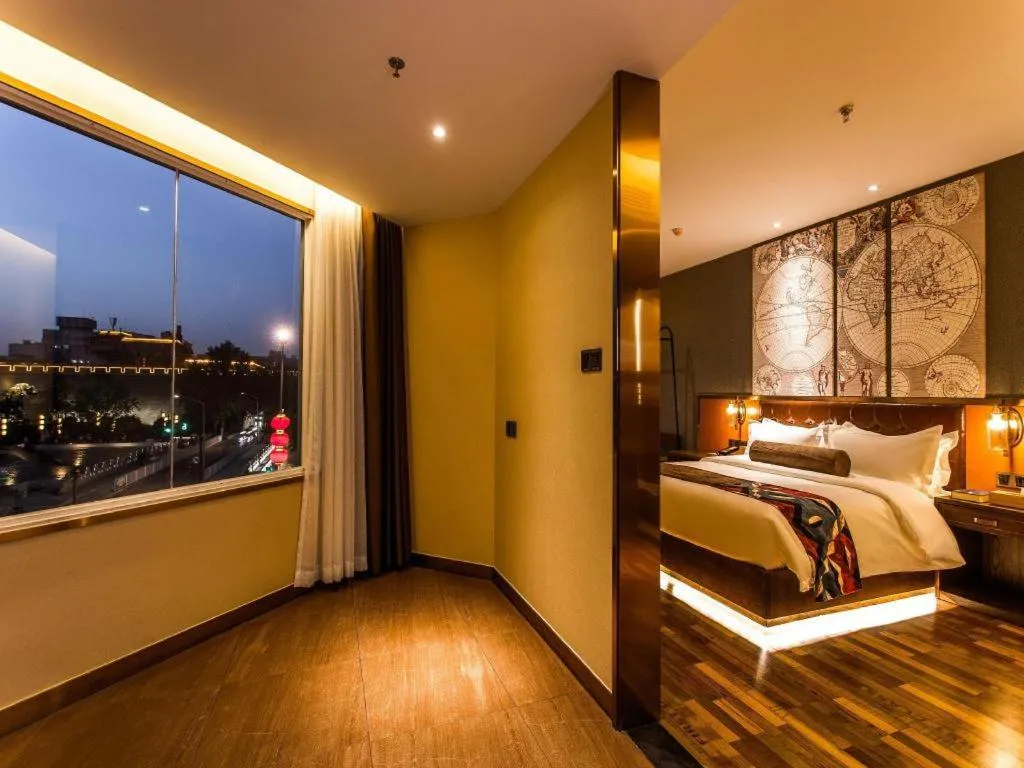 Bed in James Joyce Coffetel Xi'an Zhonglou Xiaonanmen Food Street