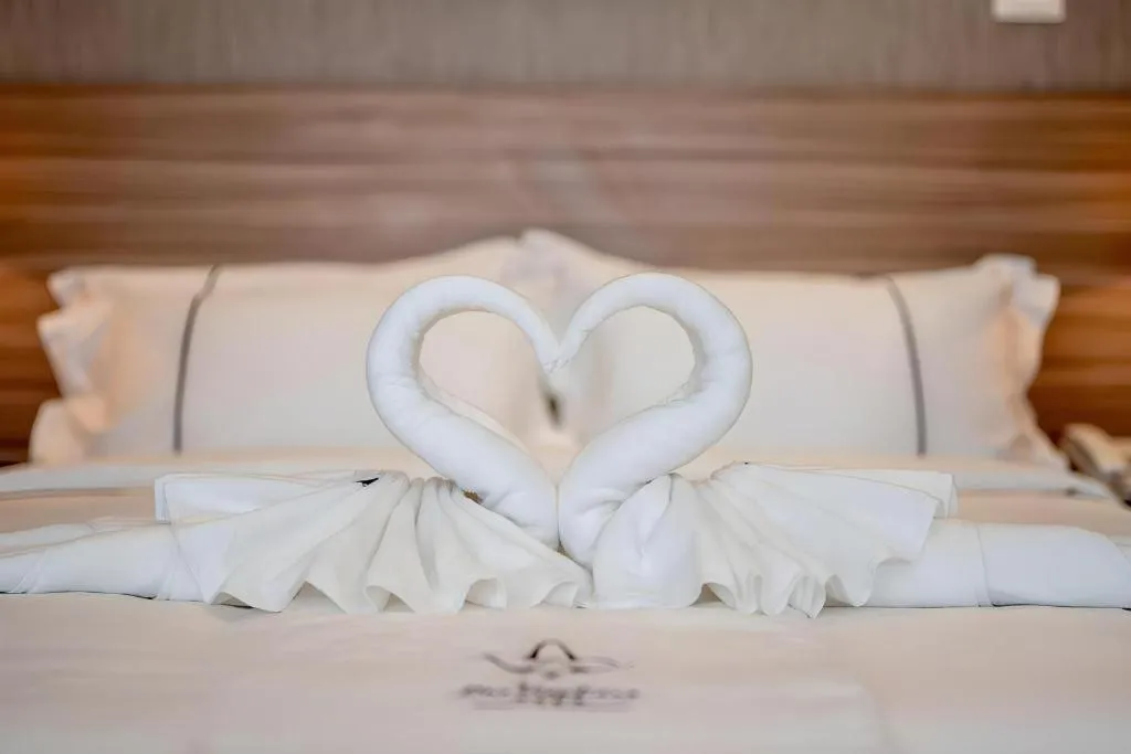 Bed in One Vientiane Hotel