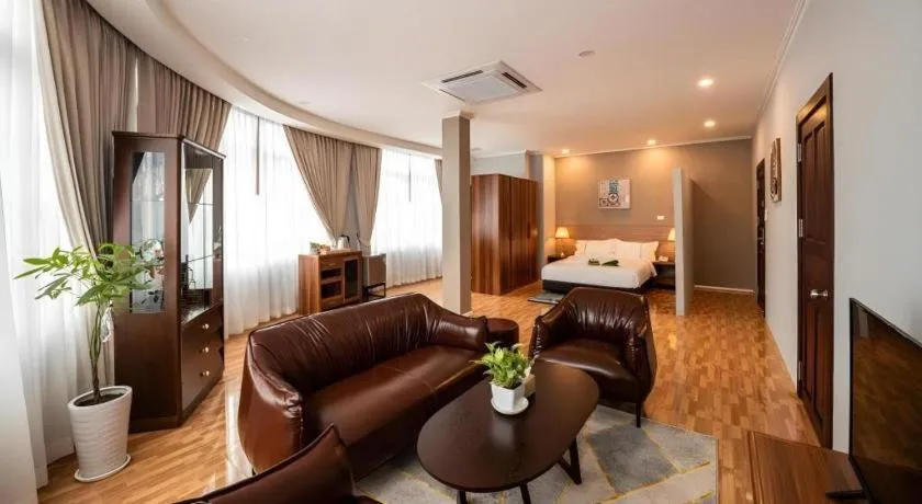 Bed in One Vientiane Hotel