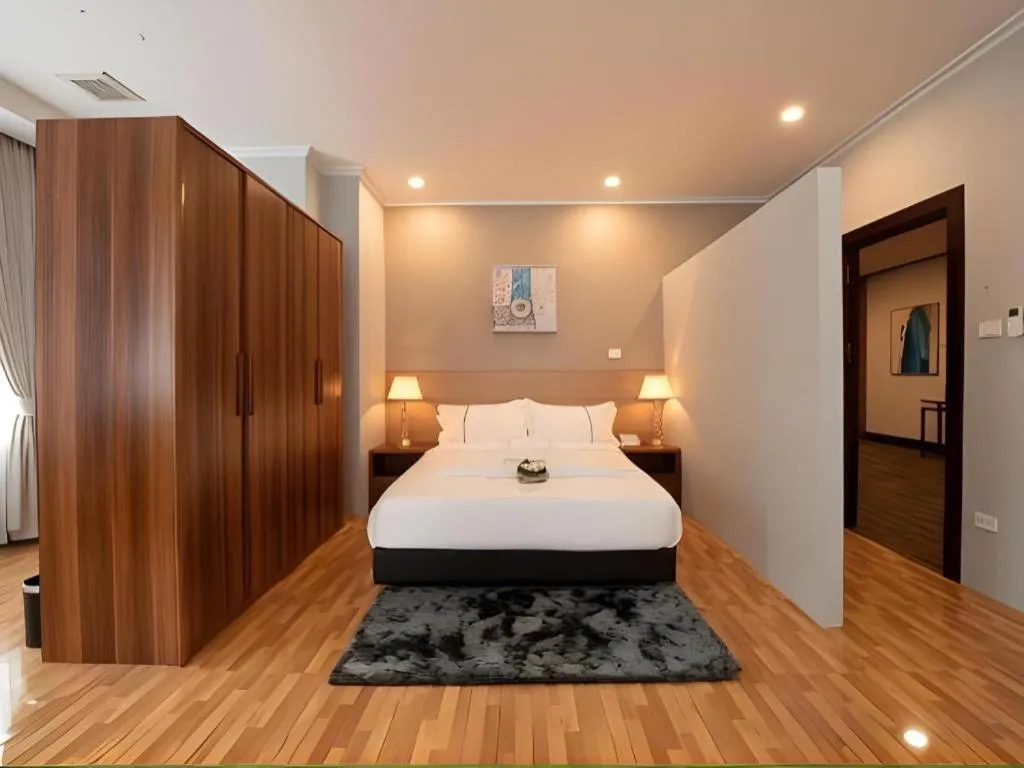 Bed in One Vientiane Hotel