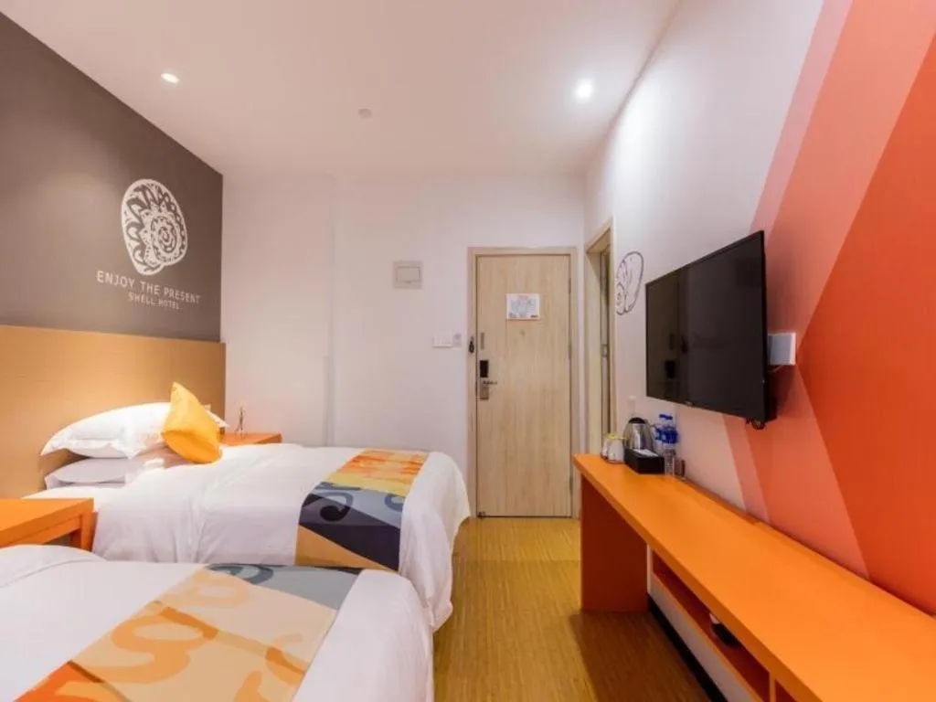 Bed in Shell Shanghai Yangpu District Pingliang Road Binjiang Hotel