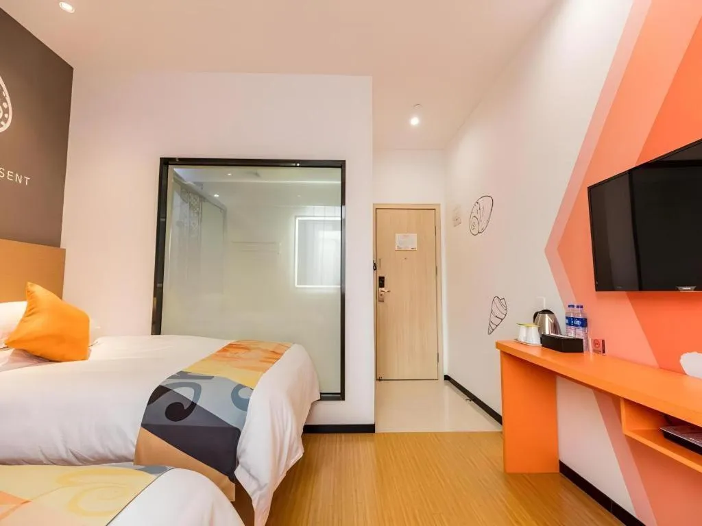 Bed in Shell Shanghai Yangpu District Pingliang Road Binjiang Hotel