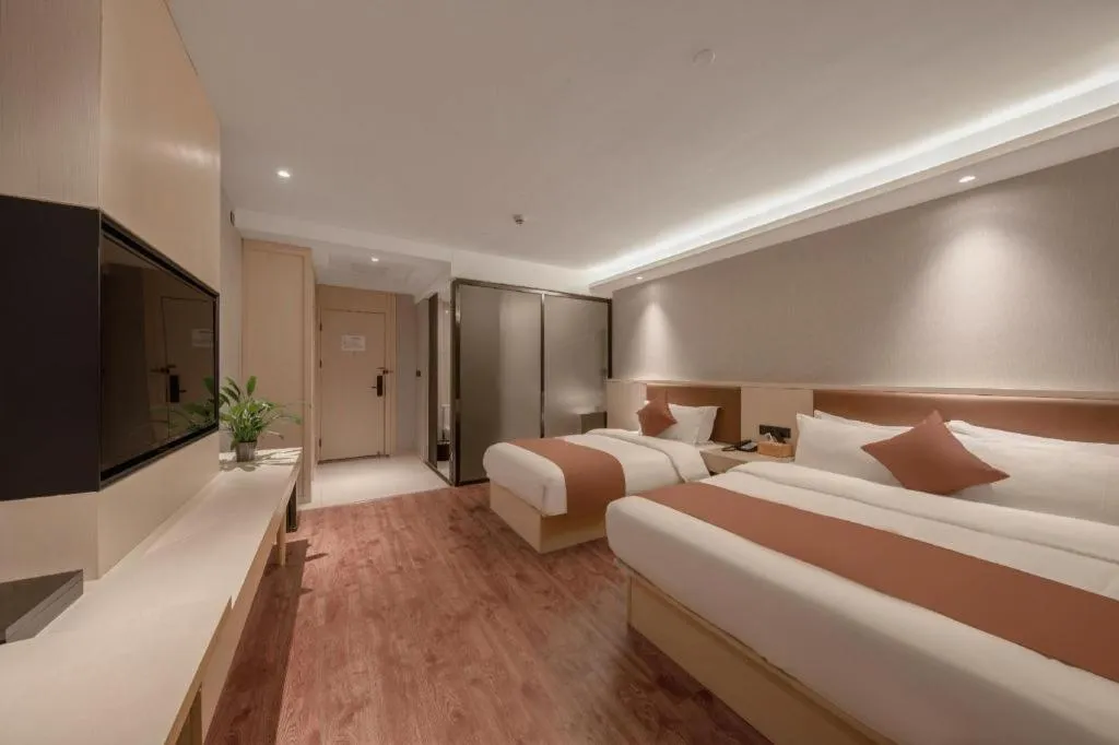 Bed in Gya Hotel Shanghai Long Distance Passenger Terminal Station