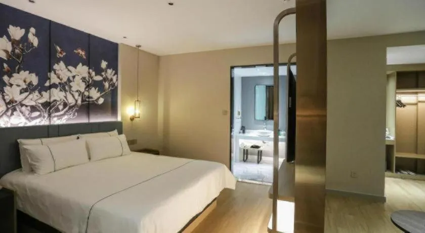 Bed in Jinjiang Inn Chengdu Kuanzhai Alley Jinxianqiao