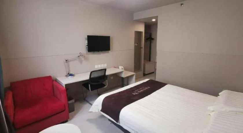 Bed in Jinjiang Inn Wuhan Hanjiang Road Metro Station Jiangtan Pedestrian Street