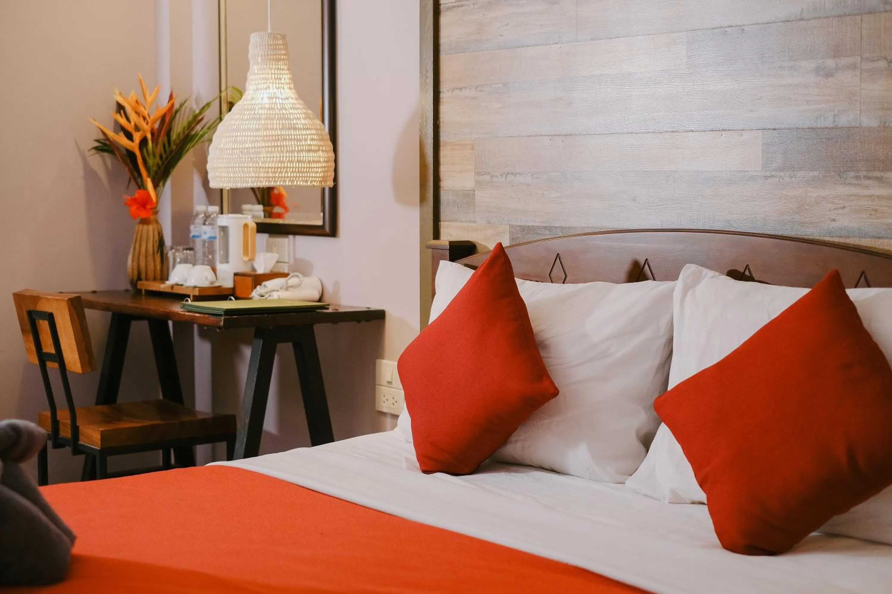 Bed in JOY Bungalow Resort and Restaurant