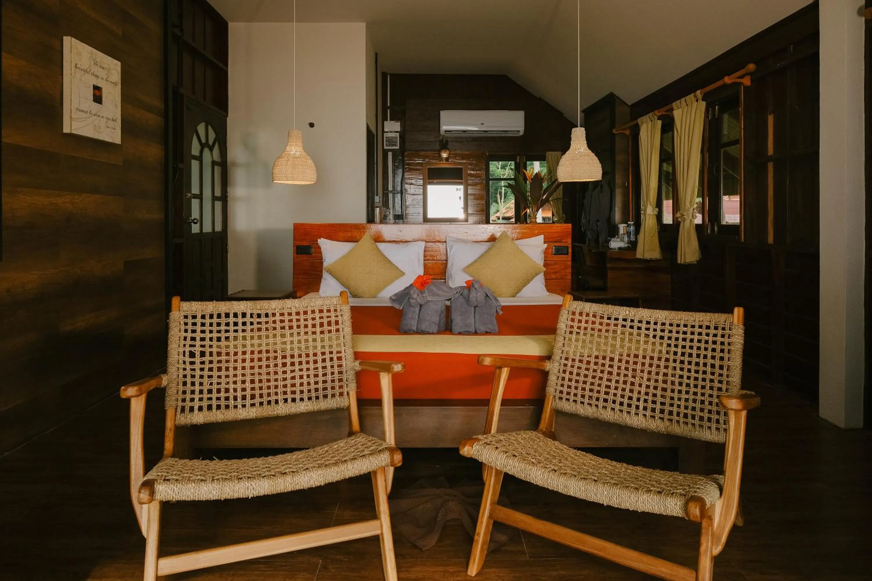 Bed in JOY Bungalow Resort and Restaurant