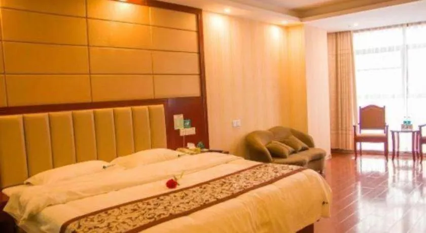 Bed in GreenTree Inn Chuzhou City Quanjiao County High-Speed Italy Trade City Business Hotel