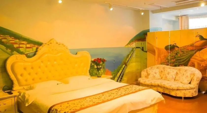 Bed in GreenTree Inn Chuzhou City Quanjiao County High-Speed Italy Trade City Business Hotel
