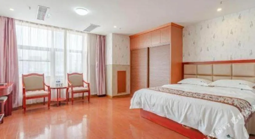 Bed in GreenTree Inn Chuzhou City Quanjiao County High-Speed Italy Trade City Business Hotel